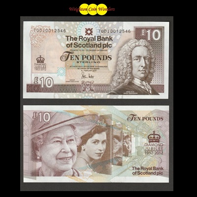 2012 Royal Bank of Scotland Plc £10 – QE II Diamond Jubilee - Click Image to Close